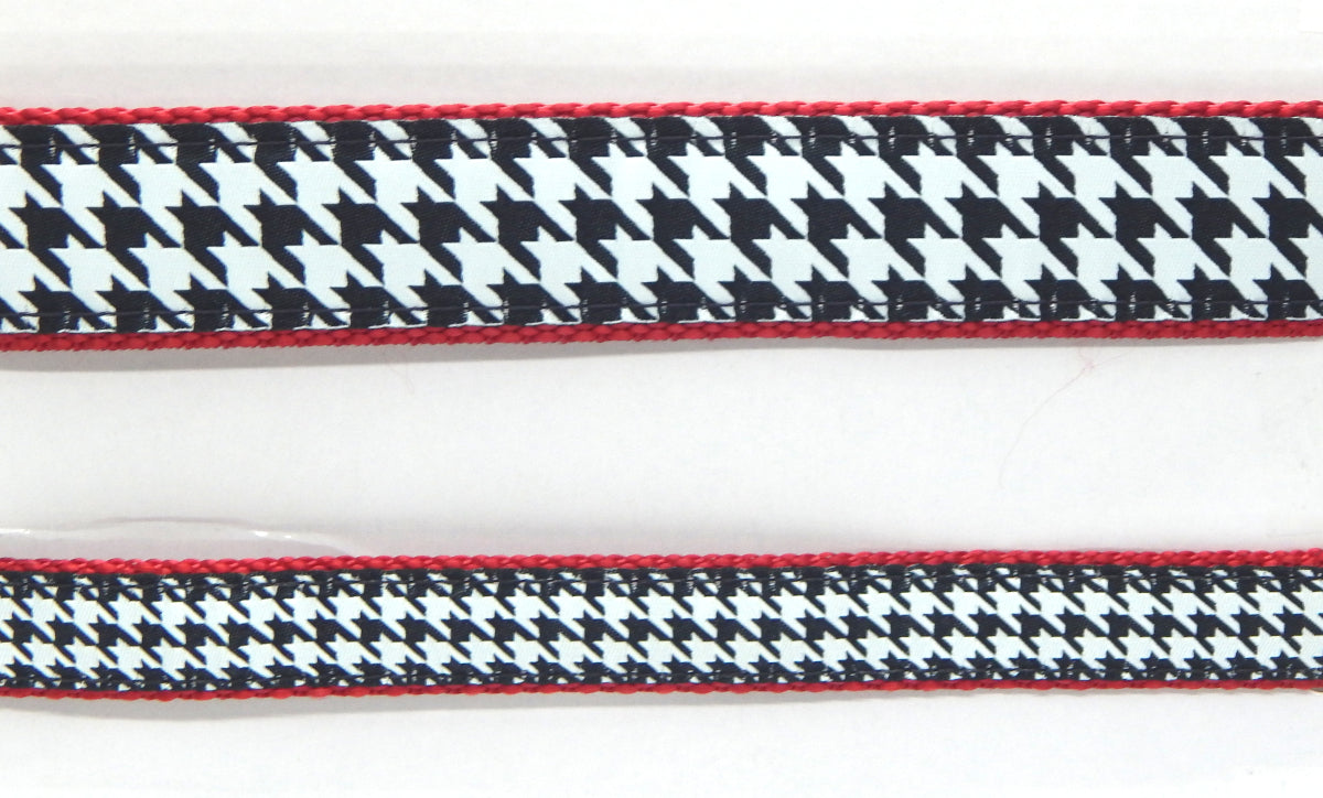 Preston Ribbons "Black and White Houndstooth" Collar, Leash or Set