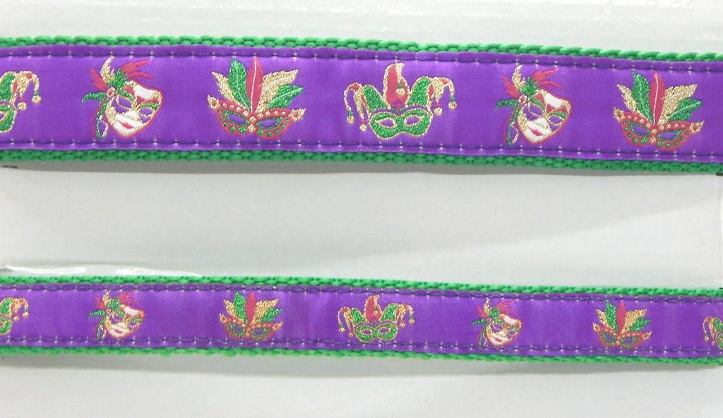 Preston Ribbons "Glittery Mardi Gras Masks" Collar, Leash or Set