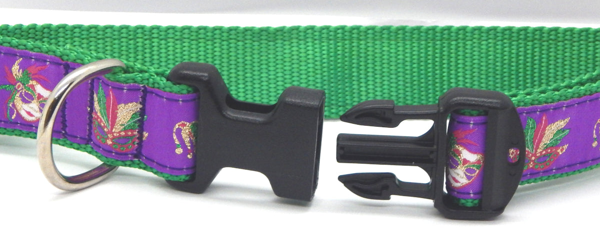 Preston Ribbons "Glittery Mardi Gras Masks" Collar, Leash or Set