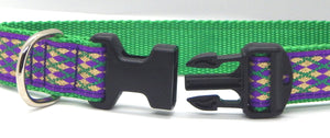 Preston Ribbons "Glittery Mardi Gras Argyle" Collar, Leash or Set
