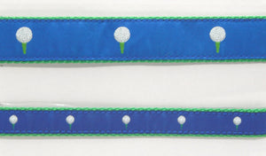 Preston Ribbons "Golf Ball on Blue" Collar, Leash or Set