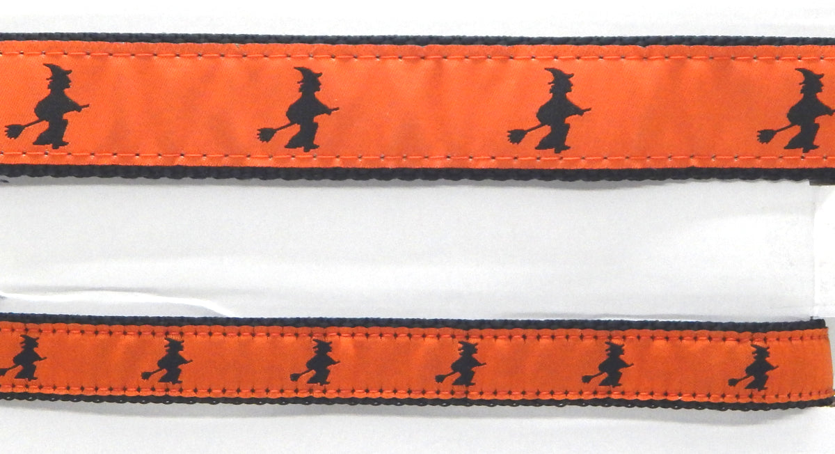 Preston Ribbons "Witch on Broomstick" Collar, Leash or Set