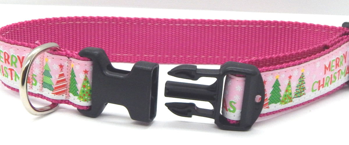 Preston Ribbons "Merry Christmas on Pink" Collar, Leash or Set