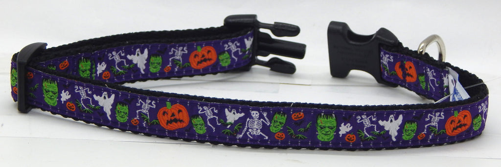 Preston Ribbons "Halloween" Collar, Leash, Set, SMALL Dogs, FREE Matching Key Ring with Set