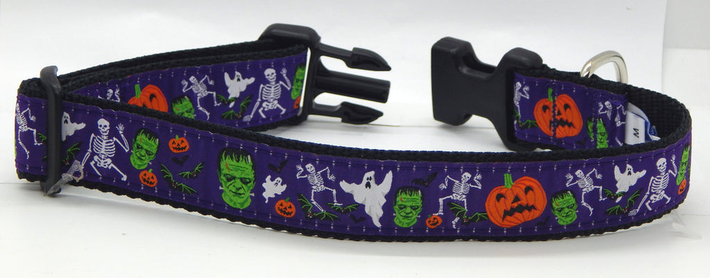 Preston Ribbons "Halloween" Collar, Leash, Set, MEDIUM/LARGE Dogs, FREE Matching Key Ring with Set