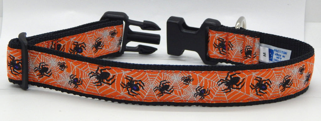 Preston Ribbons "Spiders" Collar, Leash, Set, MEDIUM/LARGE Dogs, FREE Matching Key Ring with Set