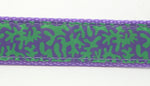 Preston Ribbons "Lilac and Green Coral" Collar, Leash, Set, MEDIUM/LARGE Dogs, FREE Matching Key Ring with Set