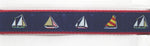 Preston Ribbons "4 Sailboats" Collar, Leash or Set - FOR MEDIUM and LARGE DOGS ONLY!