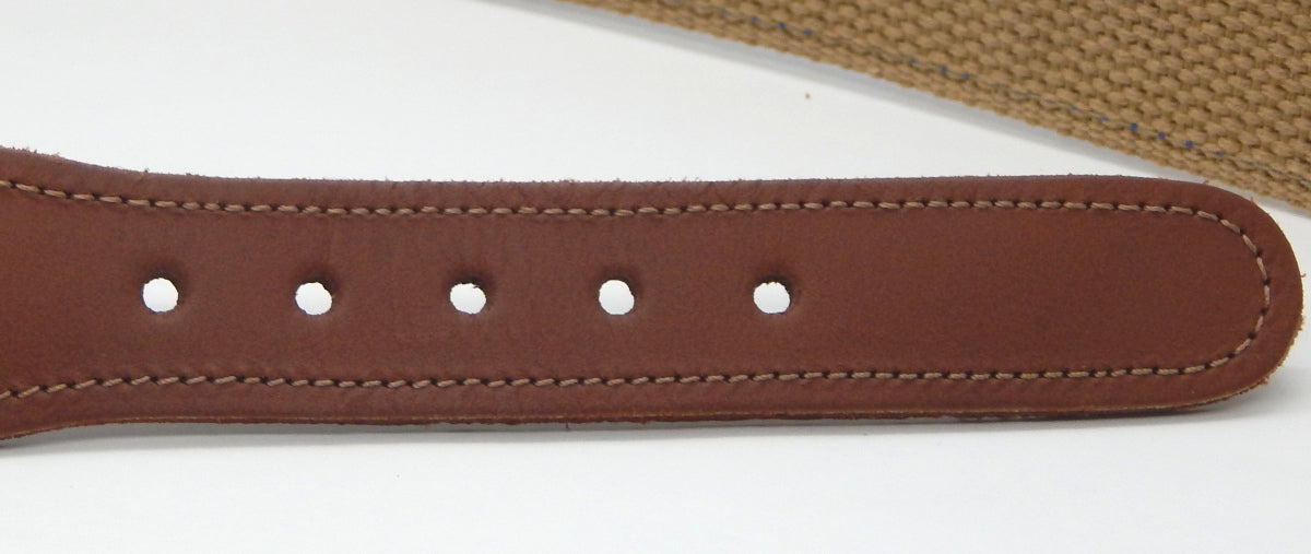 Preston Leather "Glittery Gold Anchor" Belt, Khaki Web, Size 34, MISFIT BELT SALE