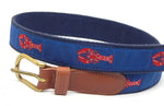 Preston Leather "Red Lobster" Belt, Navy Web, Size 40, MISFIT BELT SALE