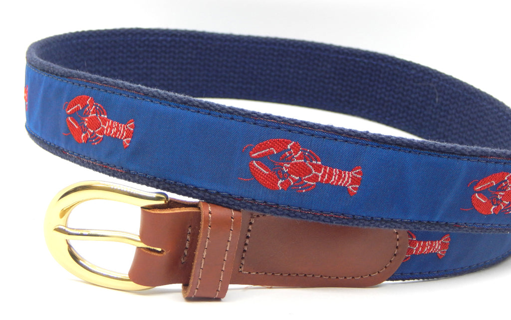 Preston Leather "Red Lobster" Belt, Navy Web, Size 48, MISFIT BELT SALE