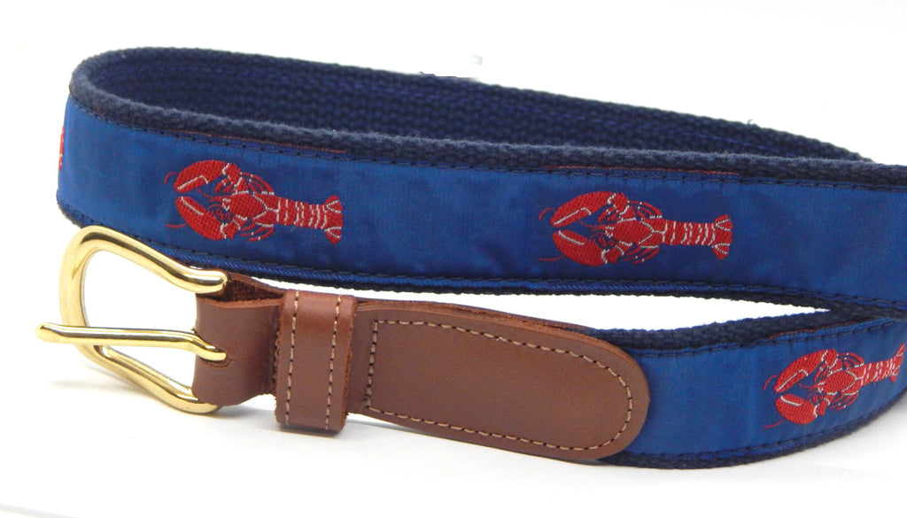 Preston Leather "Red Lobster" Belt, Navy Web, Size 42, MISFIT BELT SALE