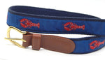 Preston Leather "Red Lobster" Belt, Navy Web, Size 42, MISFIT BELT SALE