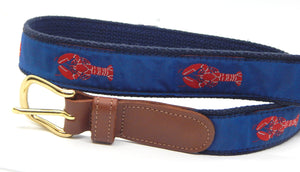Preston Leather "Red Lobster" Belt, Navy Web, Size 42, MISFIT BELT SALE