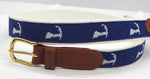 Preston Leather "Map of Cape Cod" Belt, White Web, Size 32, MISFIT BELT SALE