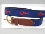 Preston Leather "Red Lobster" Belt, Navy Web, Size 44, MISFIT BELT SALE