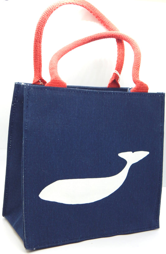 Whale on Navy<br>Reusable Itsy-Bitsy Gift Bags<br>Eco-Friendly Blu Bags by RockFlowerPaper