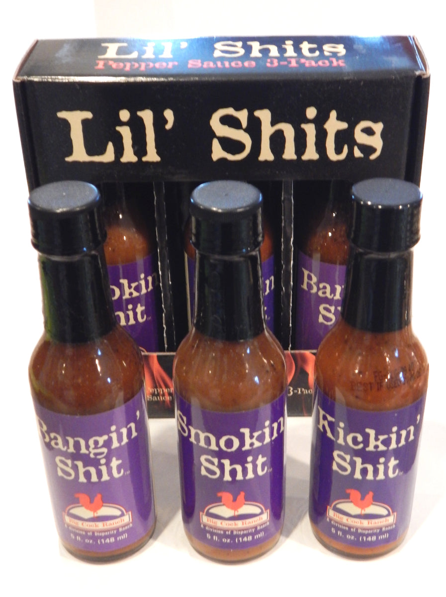L'il Shits Pepper Sauce<br>5 oz. Bottles<br>Individual or 3-Pack Gift Set<br>by BCR