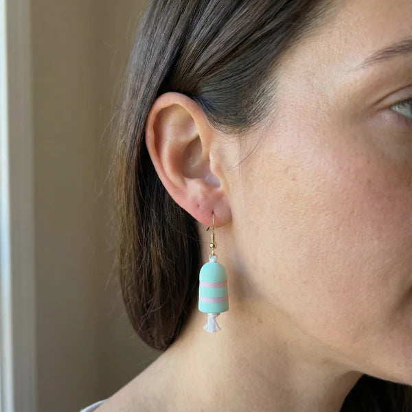 "Watermelon Sorbet"<br>Buoy Earrings<br>Sterling Silver Earwires
