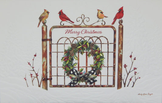 "Merry Christmas"<br>Bird Christmas Cards (#1417)<br>Embossed by Pumpernickel Press