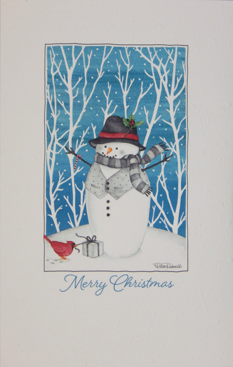 "Merry Christmas"<br>Snowman Christmas Cards (#1420)<br>Embossed by Pumpernickel Press