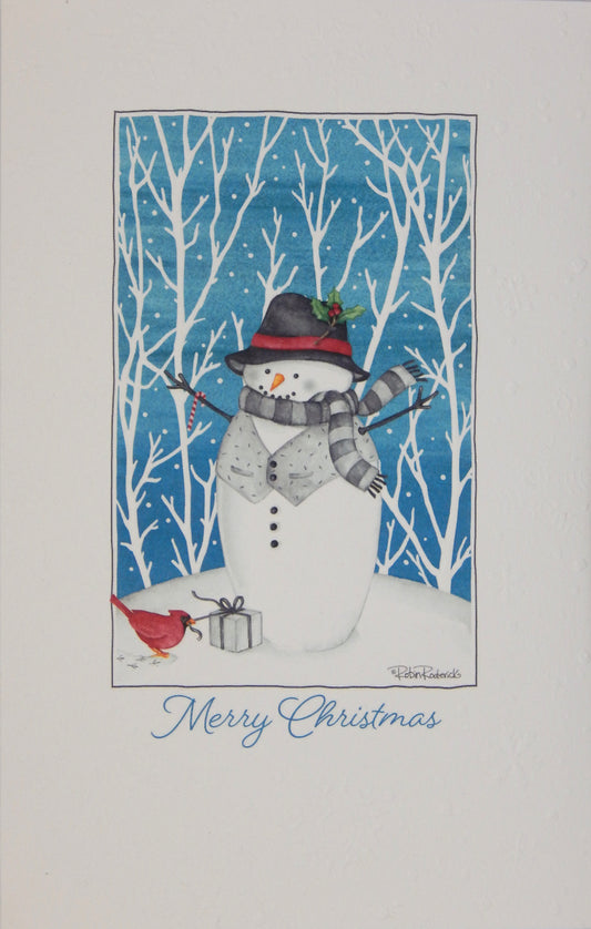 "Merry Christmas"<br>Snowman Christmas Cards (#1420)<br>Embossed by Pumpernickel Press