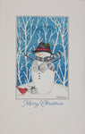 "Merry Christmas"<br>Snowman Christmas Cards (#1420)<br>NEW! Embossed by Pumpernickel Press
