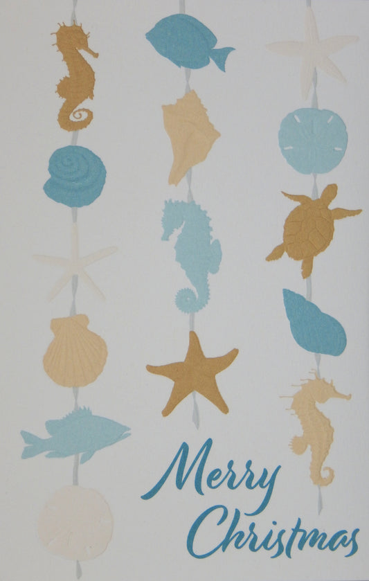 "Merry Christmas"<br>Nautical Christmas Cards (#1421)<br>Embossed by Pumpernickel Press
