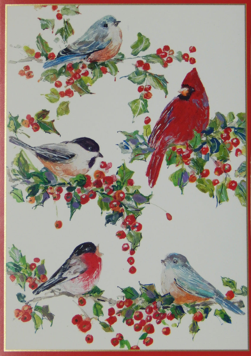 Bird Christmas Cards (#1439)<br><font color="red"><b>SMALLER CARD</b></font><br>NEW! by Caspari