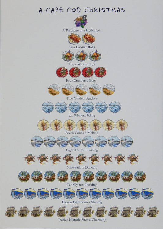 Cape Cod 12 Days of Christmas Cards (#1446)<br>12 Days of Christmas<br>100% Recycled<br>by Allport Editions