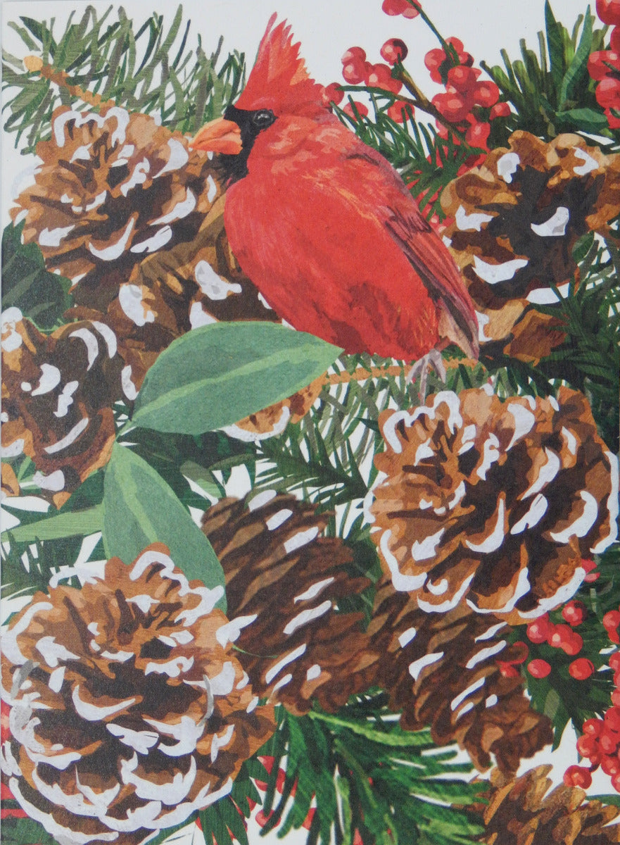Bird Christmas Cards (#1450)<br><font color="red"><br>Slightly Smaller Card!</b></font><br>100% Recycled<br>by Allport Editions
