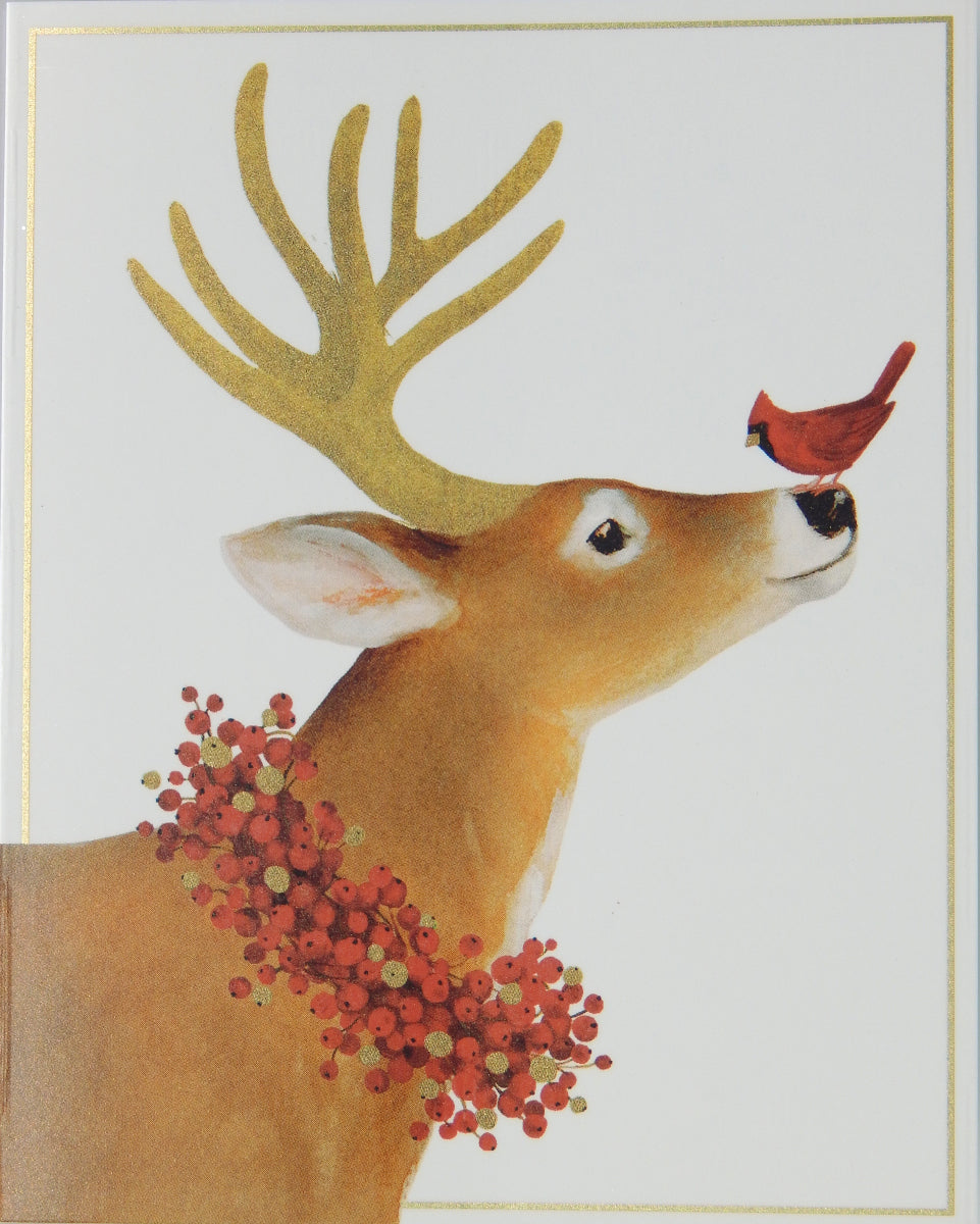 Reindeer Christmas Cards (#1483)<br><font color="red"><b>SMALLER CARD</b></font><br>NEW! by Caspari
