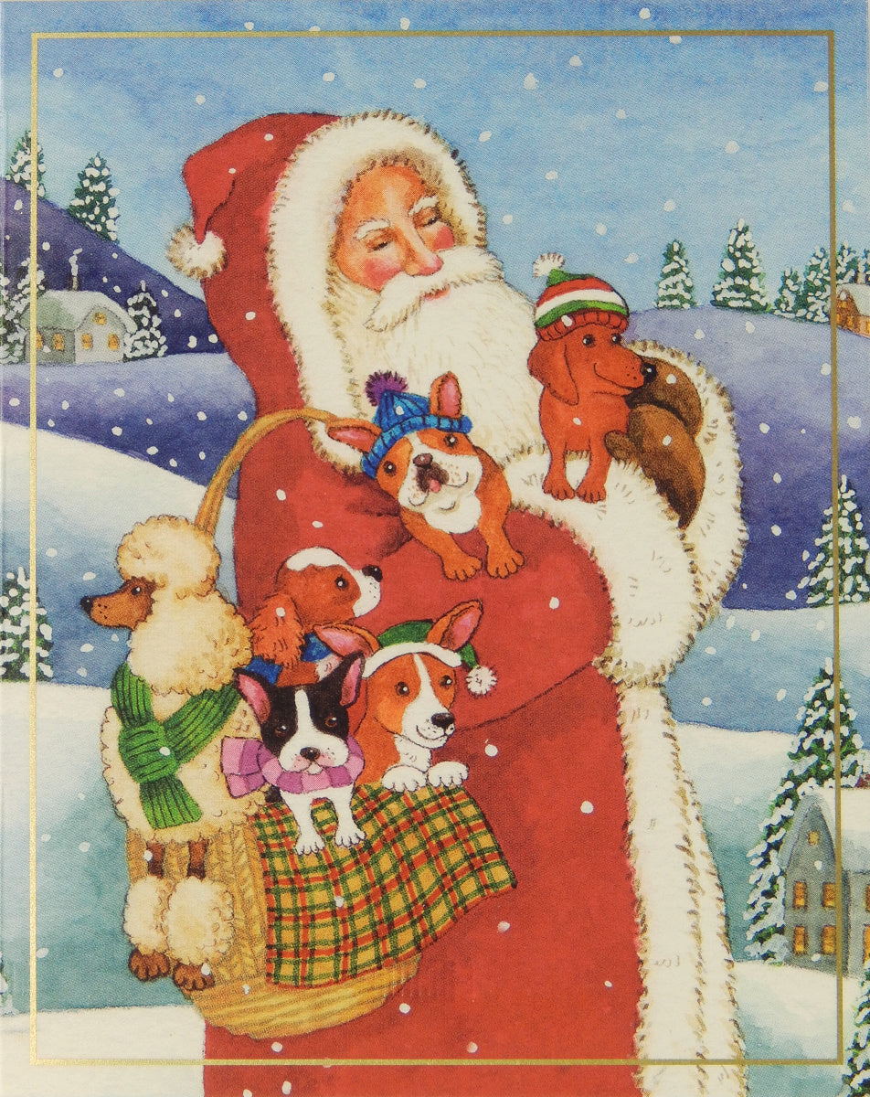 Santa Christmas Cards (#1484)<br><font color="red"><b>SMALLER CARD</b></font><br>NEW! by Caspari