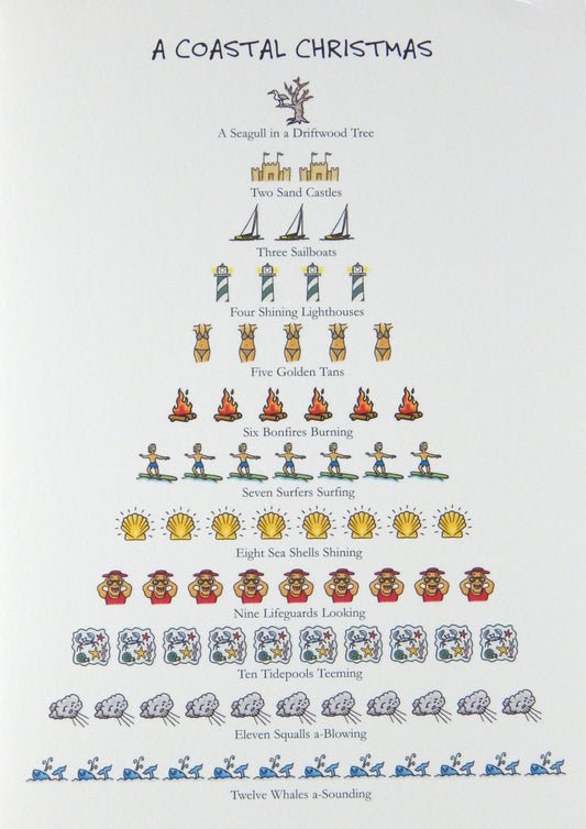 Coastal 12 Days of Christmas Cards (#1489)<br>12 Days of Christmas<br>100% Recycled<br>NEW! by Allport Editions