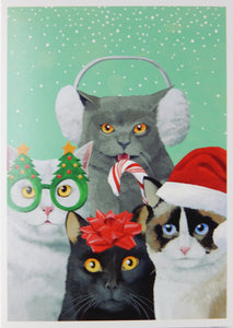 Cat Christmas Cards (#1492)<br>100% Recycled<br>NEW! by Allport Editions