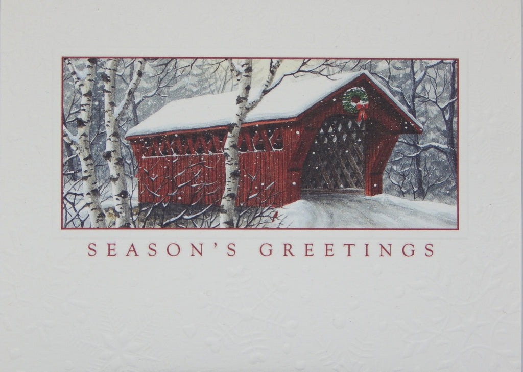 "Season's Greetings"<br>Scenic Christmas Cards (#1415)<br><font color="red"><b>SMALLER CARD</b></font><br>NEW! Embossed by Pumpernickel Press