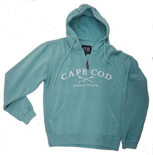Mini Zip Pigment-Dyed Hooded Sweatshirt<br>CAPE COD<br>by Austin's
