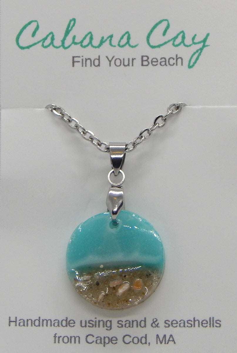 Beach Sand and Seashells<br>Circle Necklace<br>Cape Cod, MA