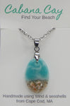 Beach Sand and Seashells<br>Oval Necklace<br>Cape Cod, MA