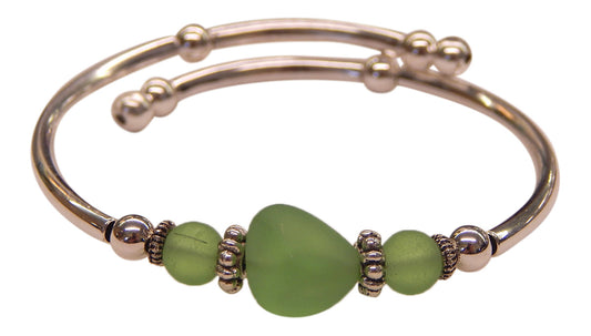 "Peridot" Seaglass Single, Wrap-Around Embracelet