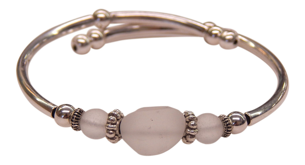 "Clear" Seaglass Single, Wrap-Around Embracelet