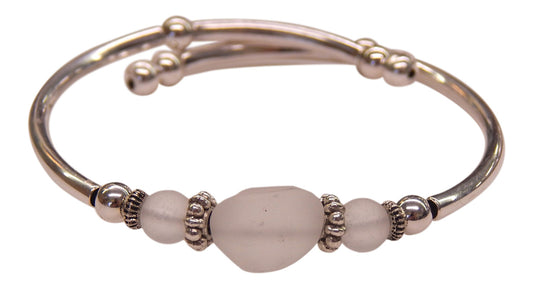 "Clear" Seaglass Single, Wrap-Around Embracelet