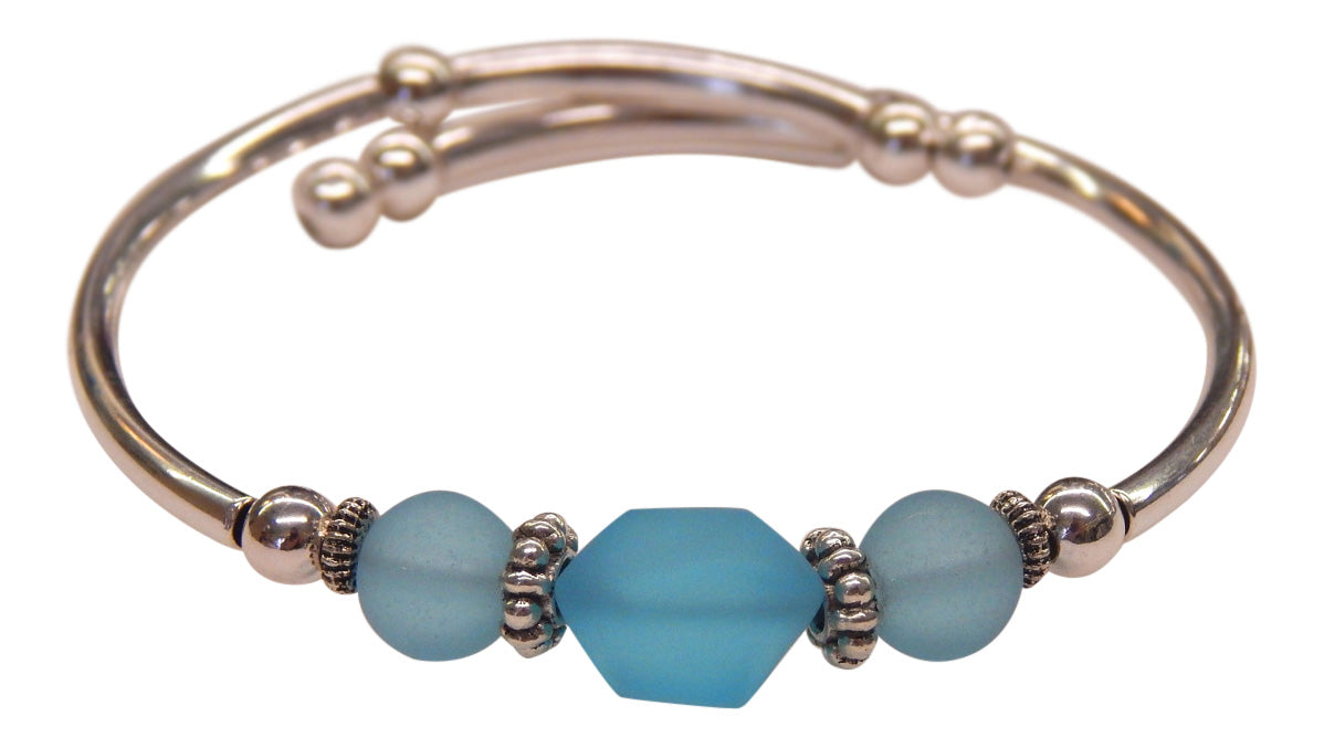 "Aqua" Seaglass Single, Wrap-Around Embracelet