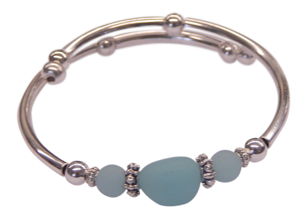 "Seafoam" Seaglass Single<br>Wrap-Around Embracelet