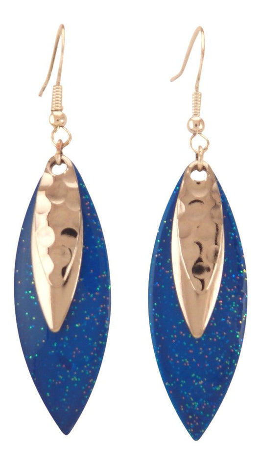 Fishing Lure Drop Style Earrings, 3-pc., Blue Sparkle, Silver Tone