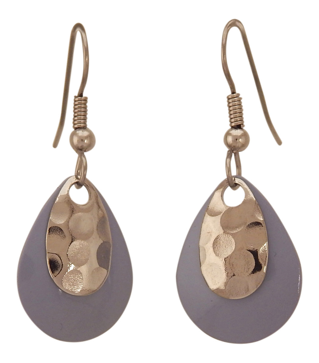 Fishing Lure Drop Style Earrings, 2-pc., Lavender, Small Dimpled Silver Tone Lures
