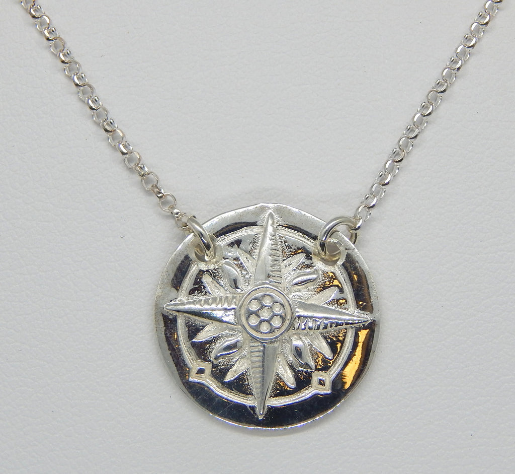 Sterling Silver Compass Rose Necklace<br>by Fishgirl Designs