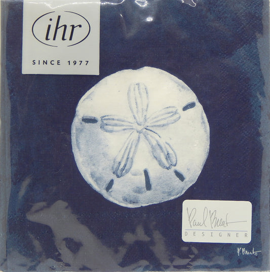 Dark Sea Sand Dollar Cocktail Napkins<br>20 Count<br>by IHR