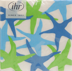 Blue Green Starfish Cocktail Napkins<br>20 Count<br>by IHR