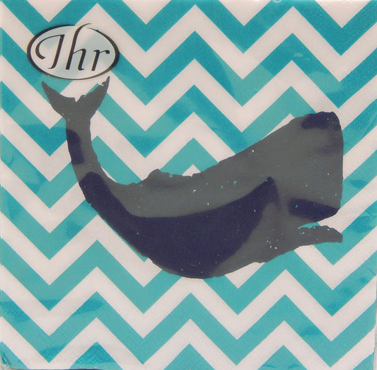 Yacht Club Whale Cocktail Napkins<br>20 Count<br>by IHR